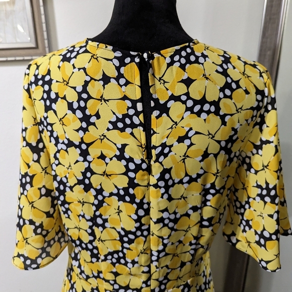 Who What Wear Yellow and Black Floral Polka Dot Maxi Dress NWOT - Picture 11 of 14